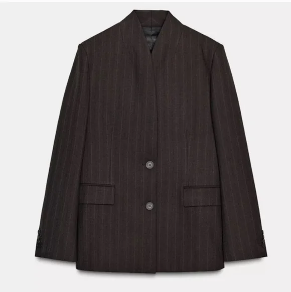 Zara ZW COLLECTION LIMITED EDITION PINSTRIPE BLAZER WITH SC - Picture 3 of 14